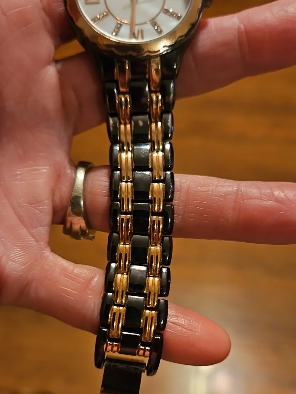 Catherine Malandrino Two-Tone Gold and Grey Women's Watch